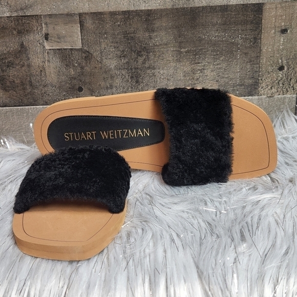 NWOB Stuart Weitzman Cammy Shearling-Strap Slide Sandals | 8.0 - Picture 7 of 10